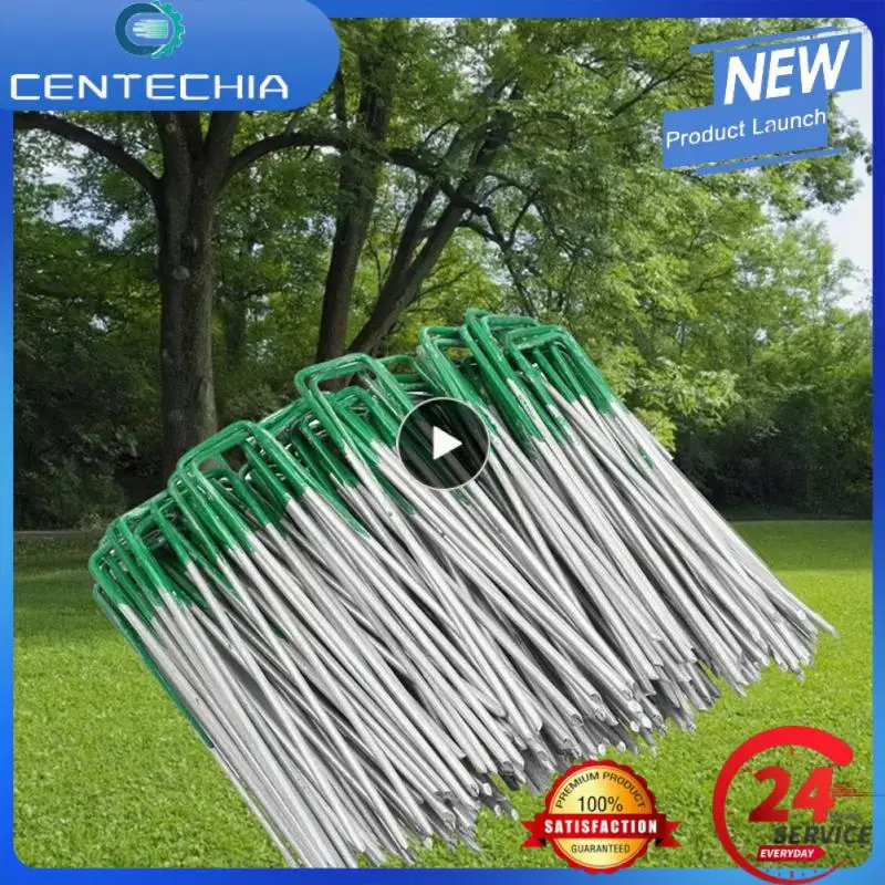 

15cm Ground U Tent Pegs Gazebo Camping Tarpaulin Hooks Galvanised Metal For Fixing Grass Cloth, Greening, Fixed Lawn
