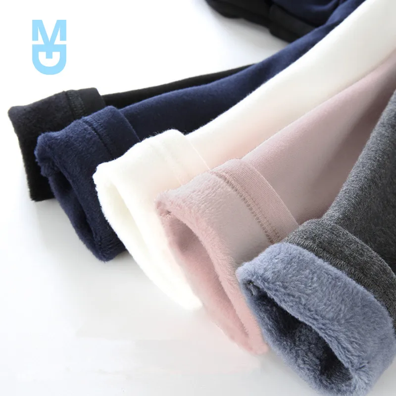 

New Girls Plus Fleece Pants Autumn And Winter Women's Treasure Leggings Plus Fleece Outer Pants Children's Thick Casual Pants