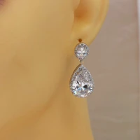 korean light luxury versatile drop earrings white tassel womens white crystal independent packaging rose gold earrings jewelry
