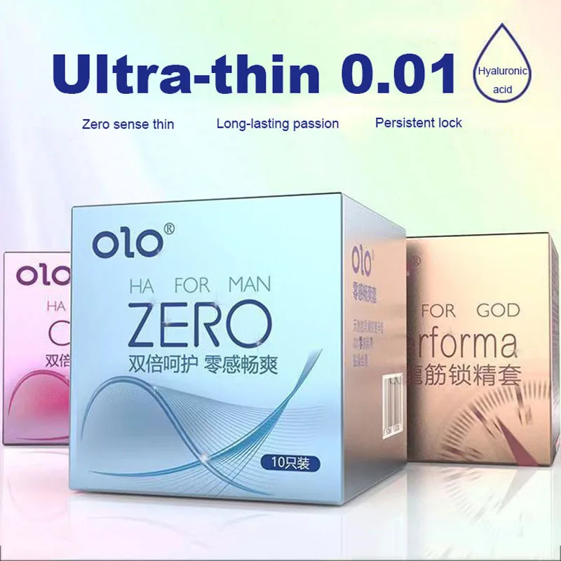 

0.01 Ultra Thin Condom For Long Sex Hyaluronic Acid ICE Fire Delay Condoms Safe Sex Penis Sleeve Adult 18 sex toys Contraception