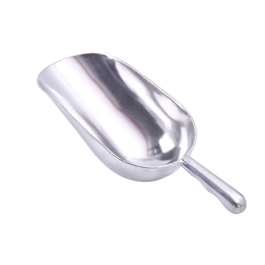 

Aluminum Round Bottom Scoop Cube Scooper Metal Kitchen Bar Utility Scoop for Flour Popcorn Candy Coffee Beans Rice