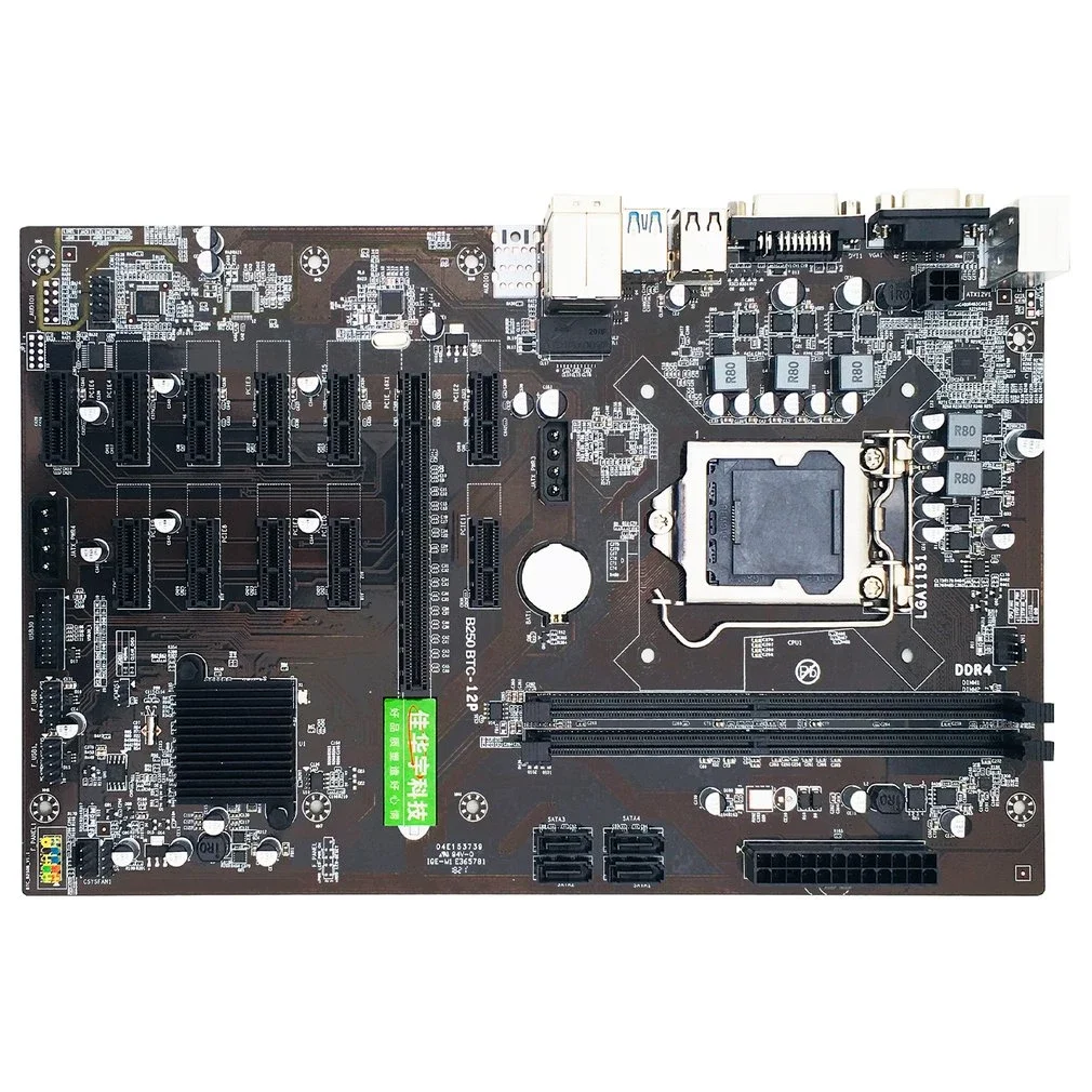 

B250 MINING Mainboard EXPERT 12 PCIE Rig BTC ETH Motherboard LGA1151 USB 3.0 SATA3 Intel B250M DDR4 Maximum 16G Interface Hot