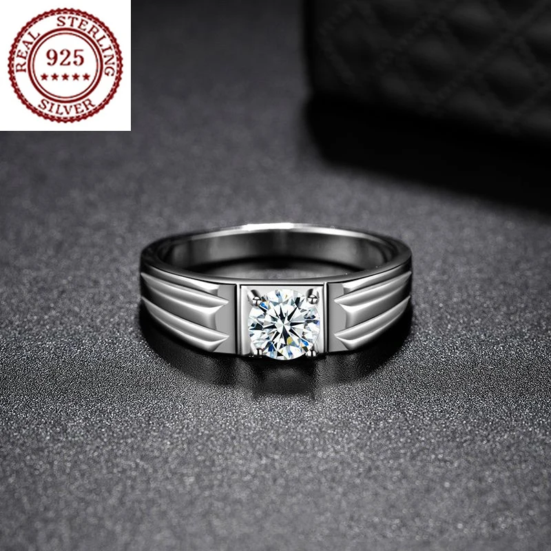 

Кольцо с бриллиантом из серебра 925 пробы с платиновым покрытием