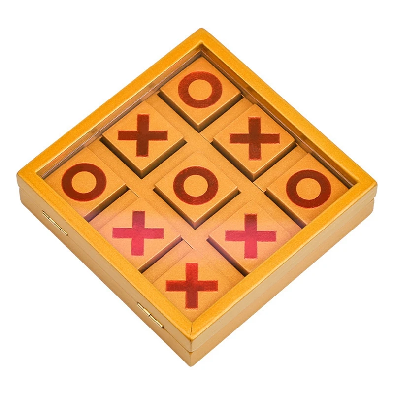 

Wood Tic-Tac-Toe Tic-Tac-Toe Game Toy X O Chess for Children/ Adults, Perfect for Backyard Entertainment