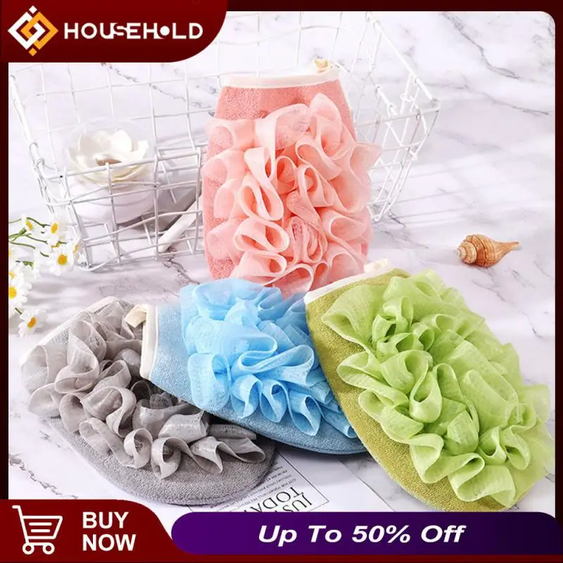 

Bathroom Shower Accessories Soft Back Strap Nylon Brush Wash Tool Back Massager Bath Ball Body Exfoliating Bath Scrubber Mesh