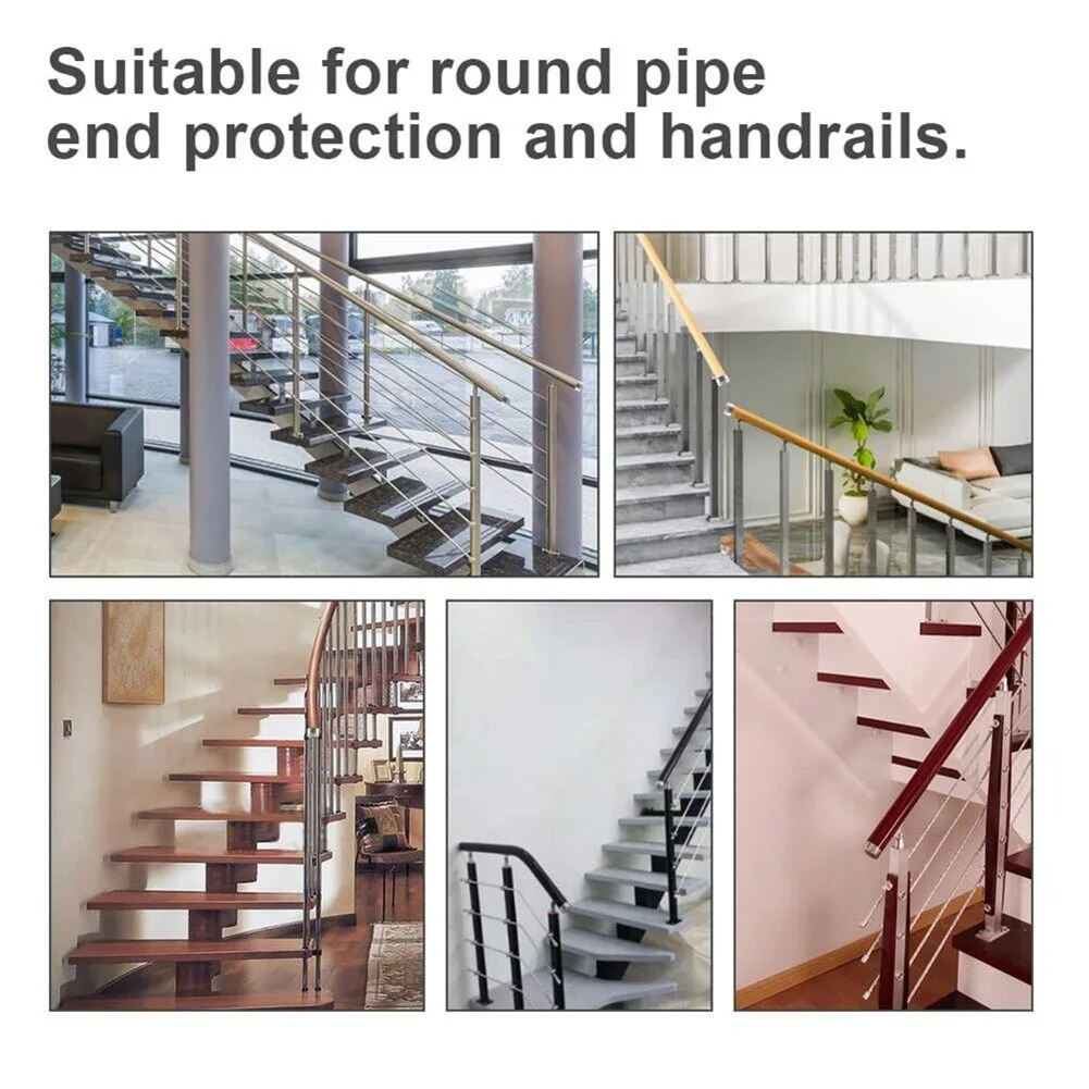 

Handrail Plug Protect Your Staircase Handrails and Prevent Dust Ingress with 4pcs PVC Armrest Accessories Pipe Plugs