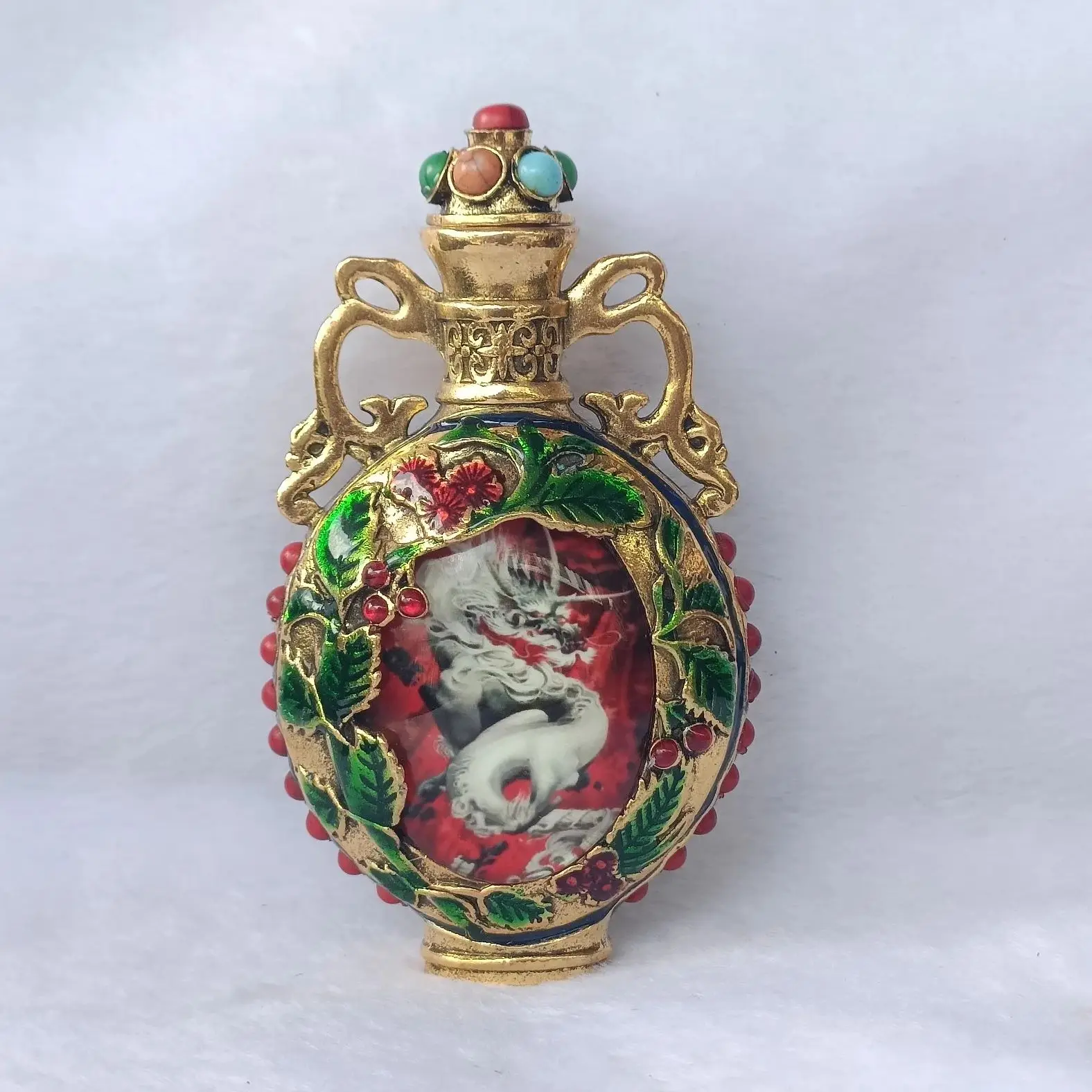 Китайская работа удача богатство мифические животные дракон бутылка табака