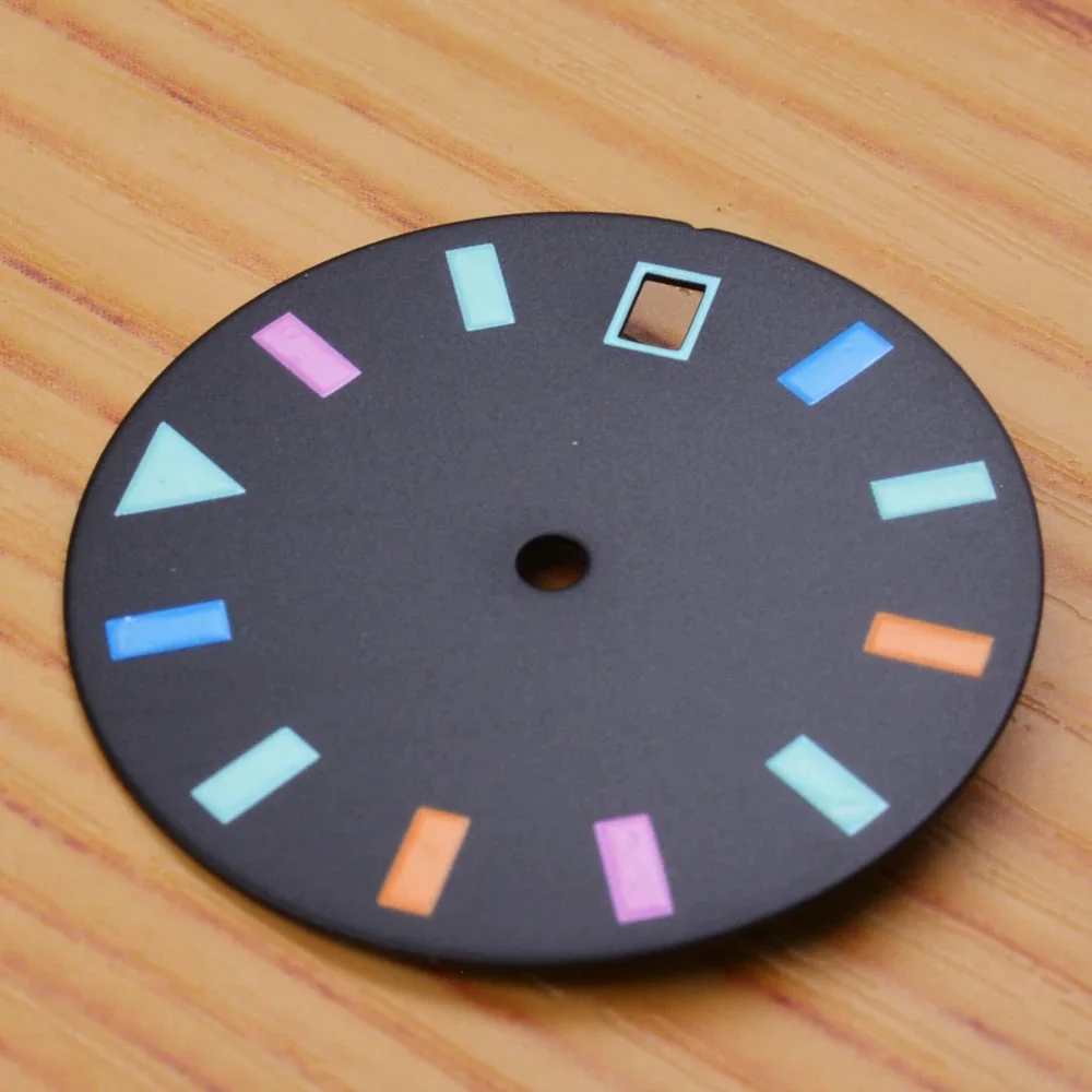 Циферблат для часов NH35 черные светящиеся аксессуары 29 мм