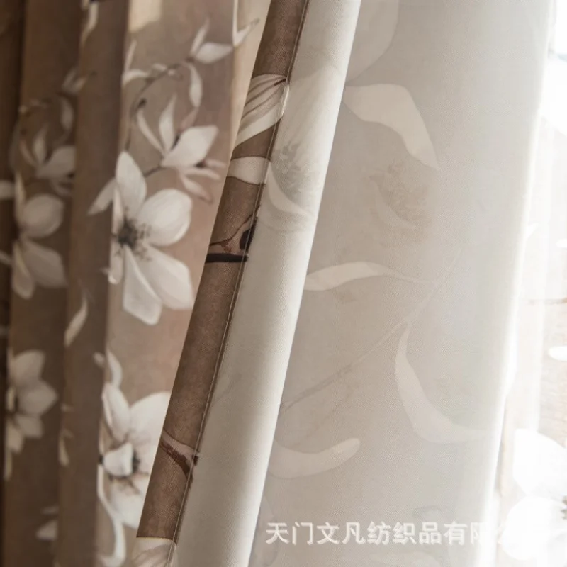 Классические шторы Северной Америки кофейного цвета занавески с принтом в виде