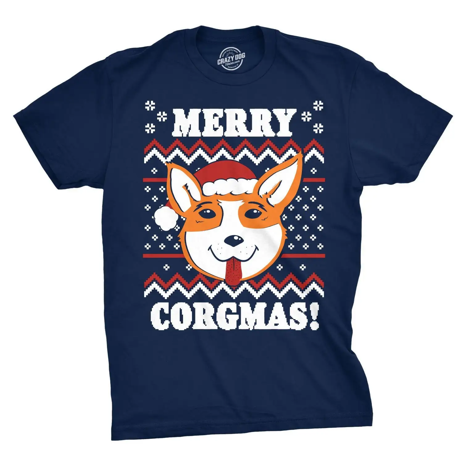 Рождественская футболка Corgi забавная с надписью Merry Corgmas праздничный Топ