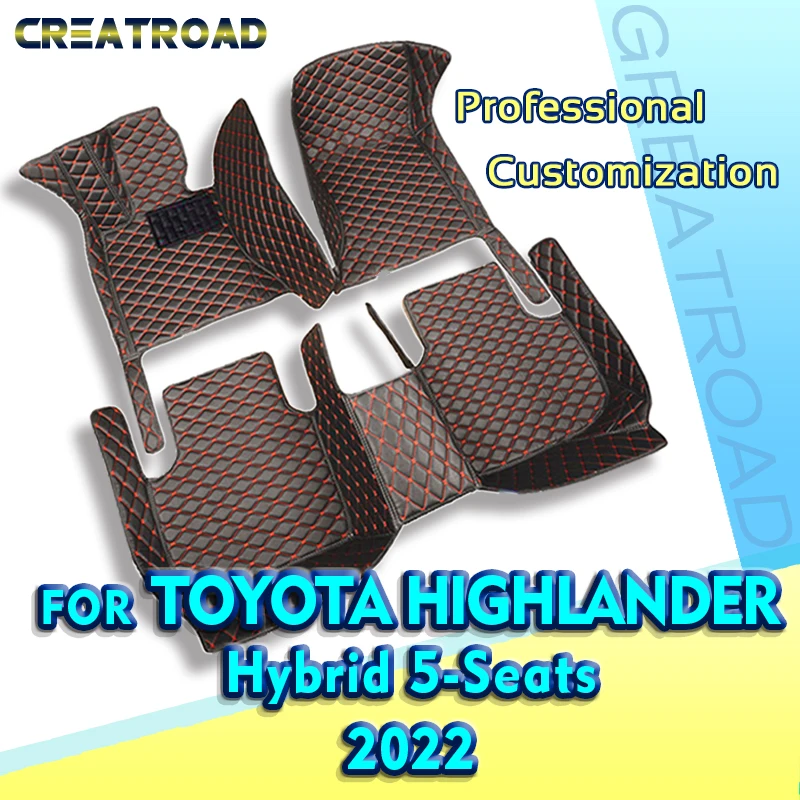 

Car Floor Mats For Toyota Highlander Hybrid Five Seats 2022 Custom Auto Foot Pads Automobile Carpet Cover Interior Accessories