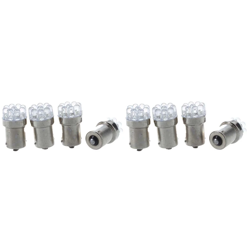 

8 X 1156 Lamp Bulb BA15S P21W 9 Leds 12V White For Car
