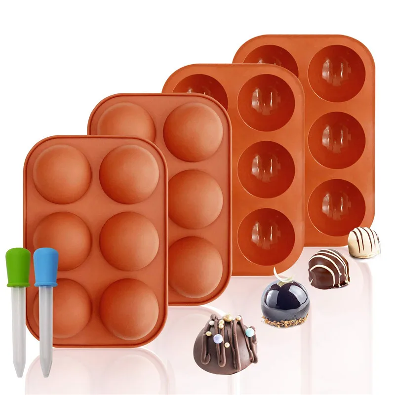 

6 Cavity Semicircular Silicone Mold Cake Chocolate Mold DIY Baking Tool Cake Decoration Tool Practical Baking Mold