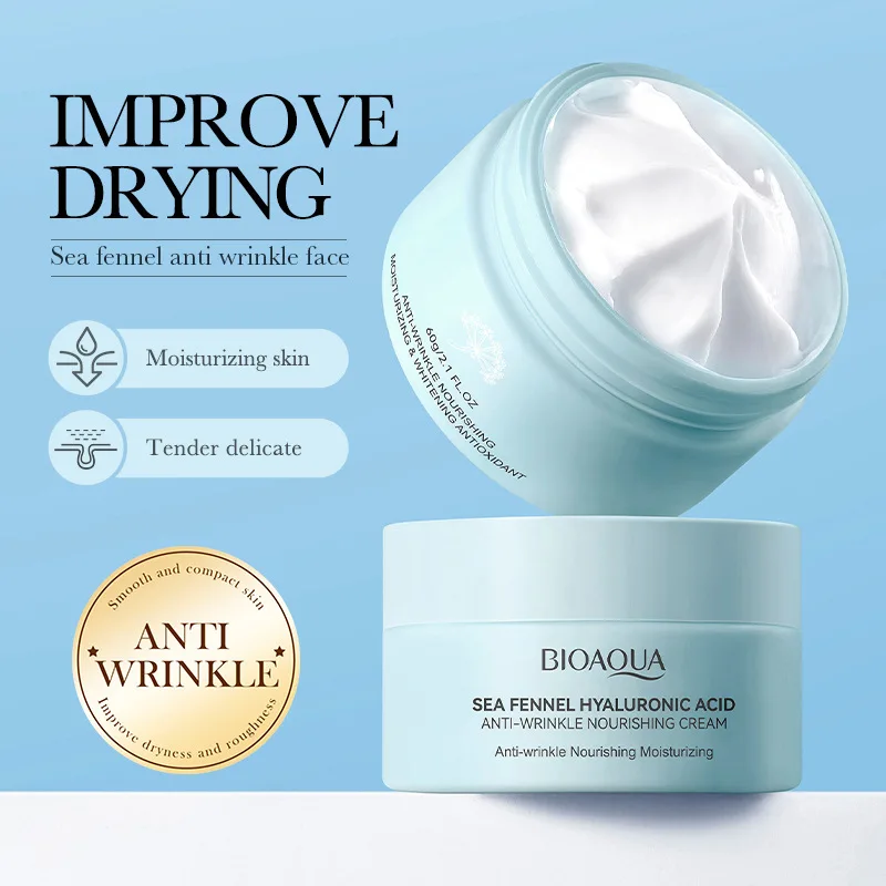 

60g BIOAOUA Sea Fennel Hyaluronic Acid Anti-wrinkle Nourishing Facial Cream Hydrating Moisturizing Improving Fine Lines Cream