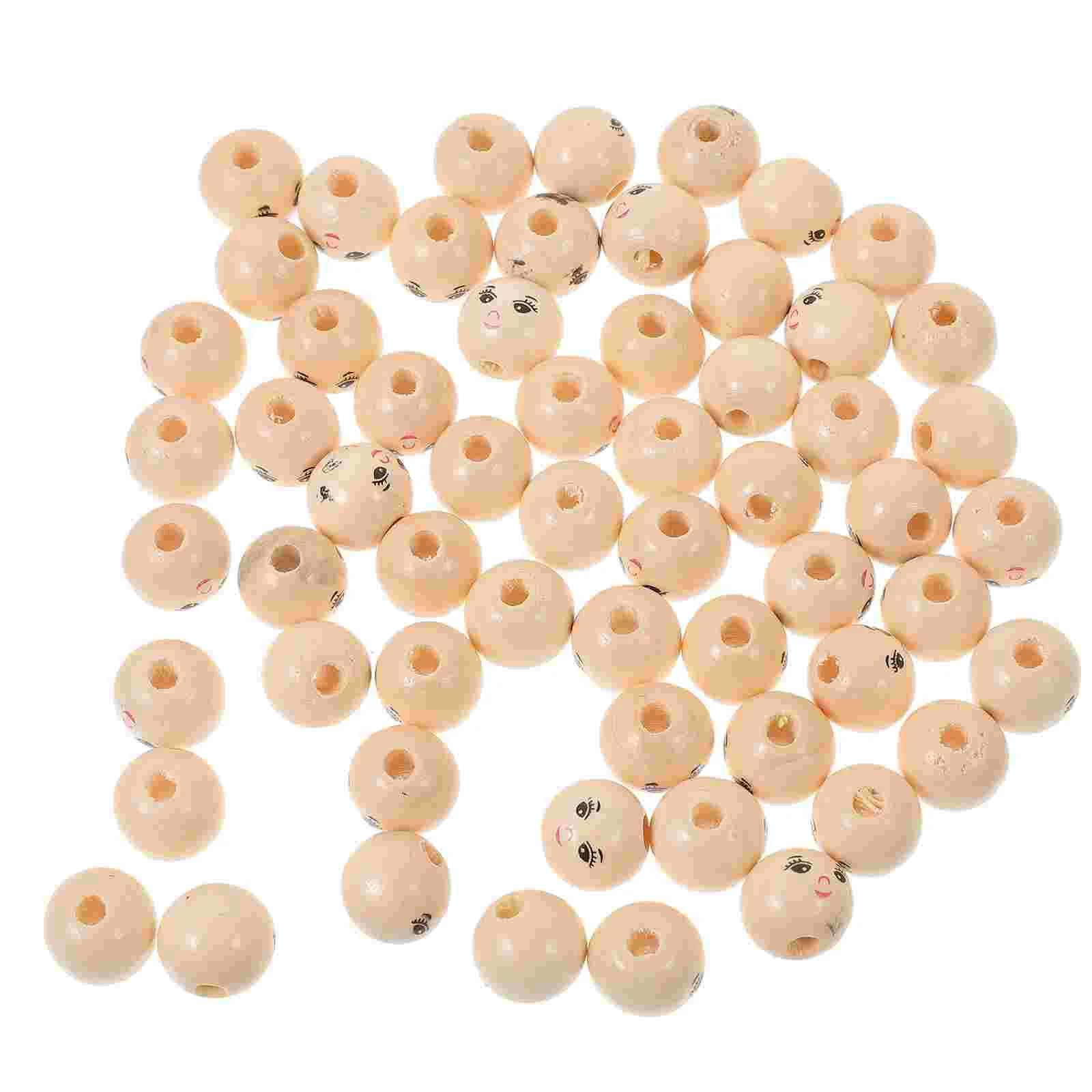 

Garland DIY Wooden Beads Smile Face Beads Craft Jewelry Making Loose Beads DIY Jewelry Bracelet Necklace Making Beading
