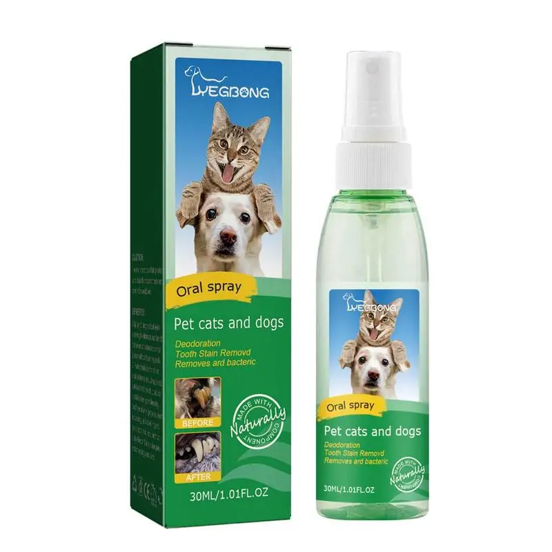 

Dog Teeth Cleaning Spray Pets Fresh Breath Dental Spray For Dogs 30ml Dog Breath Freshener To Eliminate Bad Dog Breath & Bad Cat