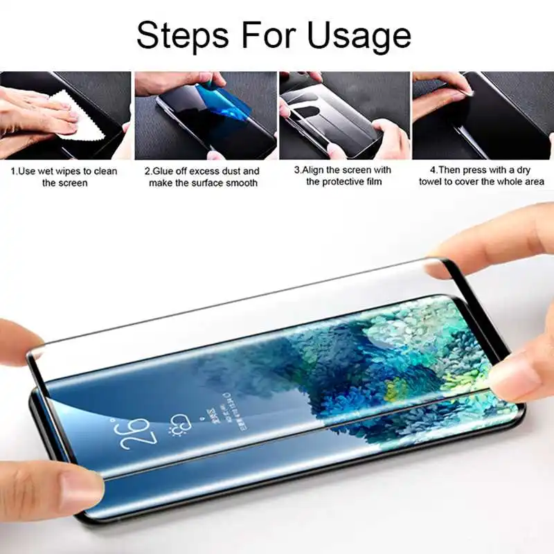 2Pcs Full Curved Tempered Glass For Samsung Galaxy S22 Ultra 5G Plus Screen Protector