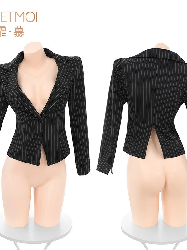 Экзотическая летняя модная женская одежда новый воротник полосатая рубашка с