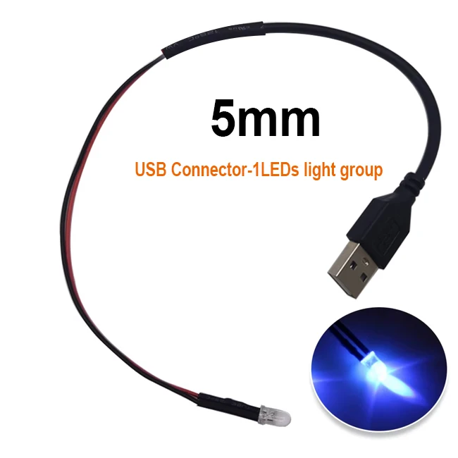 

TiaoChongYi BALL F5mm LED USB порт светодиодный синий/красный/желтый