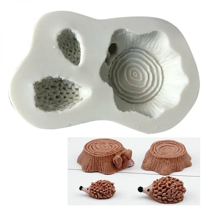 

1PC Cartoon Hedgehog Squirrel Tree Stump Silicone Mold Baking Pastry Mold Cake Decorating Tools Chocolate Mold Baking Tools