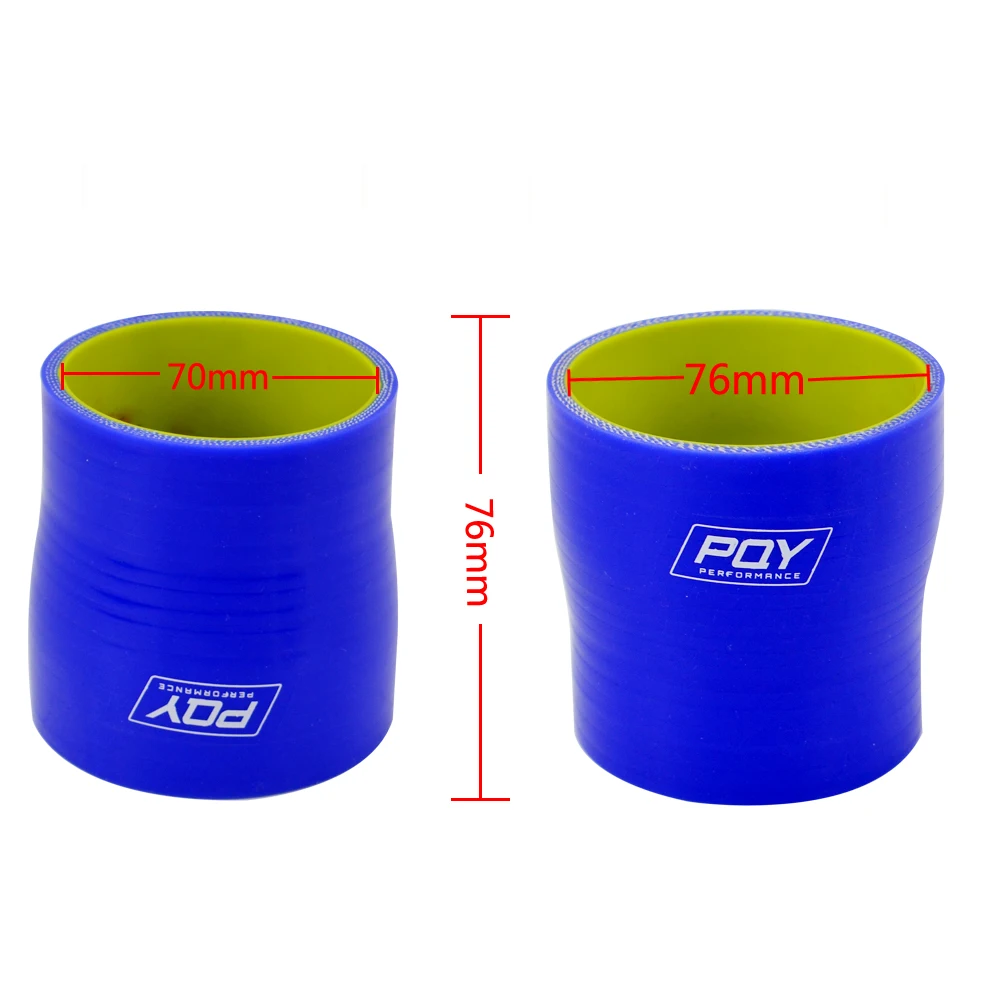 WLR RACING - СИНИЙ и желтый 2 75-3 дюйма 70 мм-76 мм СИЛИКОНОВЫЙ ШЛАНГ ПРЯМЫЙ КЕРДУКТОР ДЛЯ