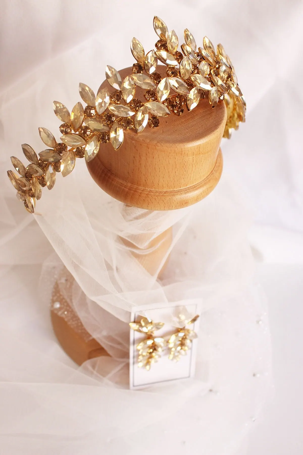 

Bridal Accessories Gold Crystal Bridal Crown Bridal Crown Bridal Accessory Wedding Handmade For Bride And Bride