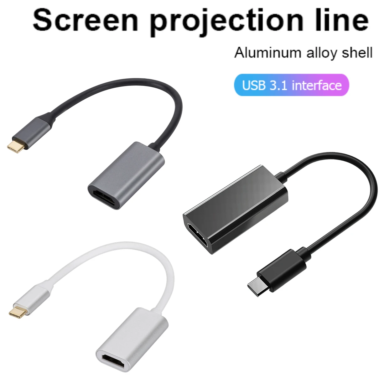 Портативный 4K USB3.1 10 Гбит/с USB Type C к HDMI-совместимый кабель-адаптер конвертер для ноутбука Huawei Samsung Galaxy S10 Microsoft