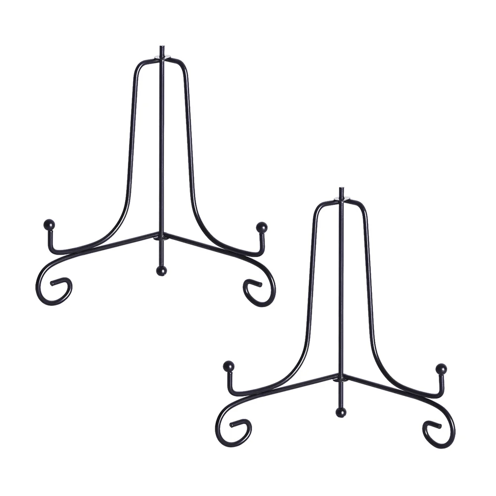 

2 pcs Display Stand Wrought Iron Desktop Photo Holder Crafts Easel for Shop