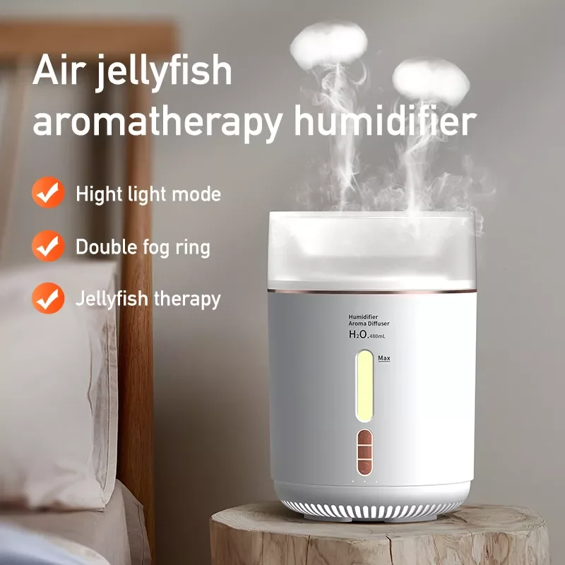 

Ароматерапевтический увлажнитель воздуха в форме Медузы с соплом и кольцом для дыма, ультразвуковой распылитель для снятия напряжения, Аро...