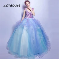 2022 quinceanera dresses flowers puffy ball gown beading tulle graduation dress sweet 15 16 gown birthday party girl ballkleider