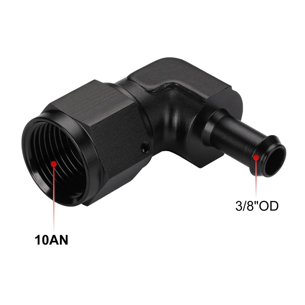 Универсальный переходник для шланга AN10 с внутренней резьбой на 3/8 дюйма 90