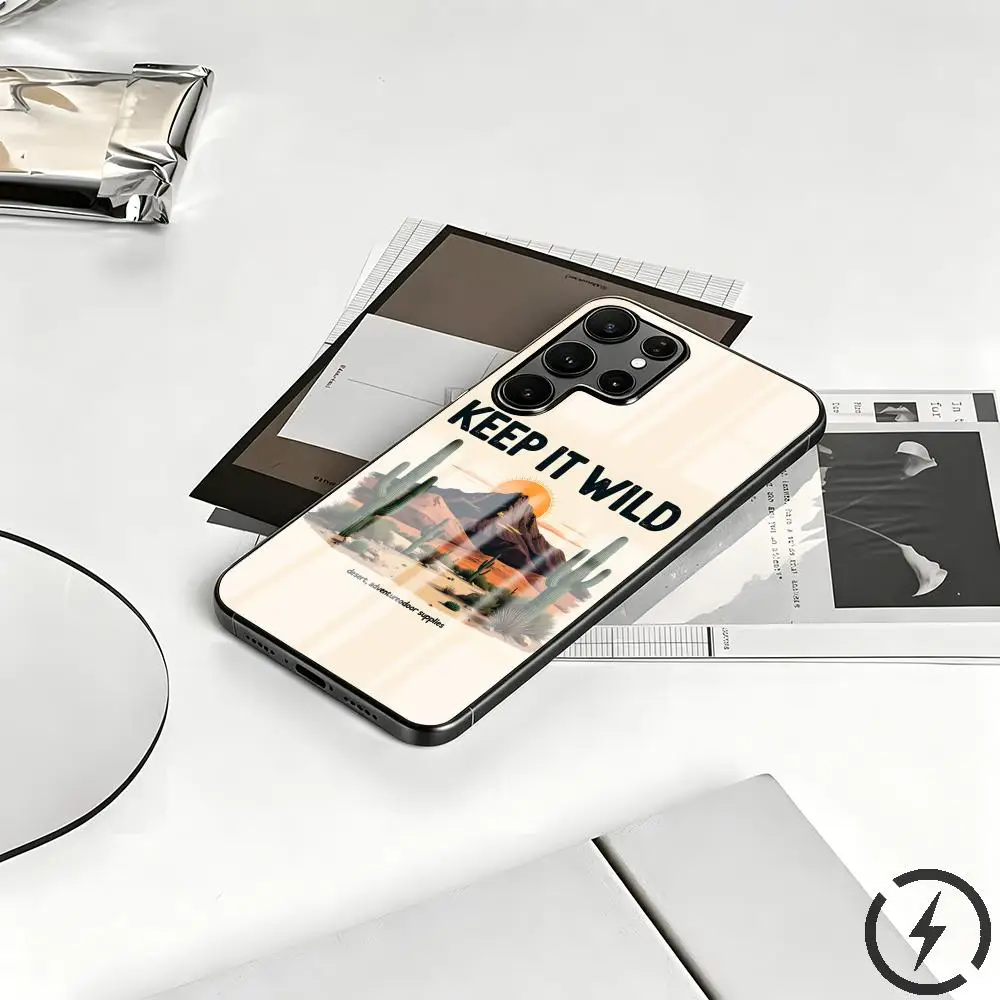Фото Модный чехол для телефона с горным принтом для Samsung S26 S25 S24 S23 S22 S21 S20 Plus Ultra Note20, стеклянный магнитный чехол №1