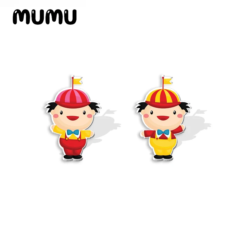 Серьги-гвоздики Алиса в стране чудес акриловые