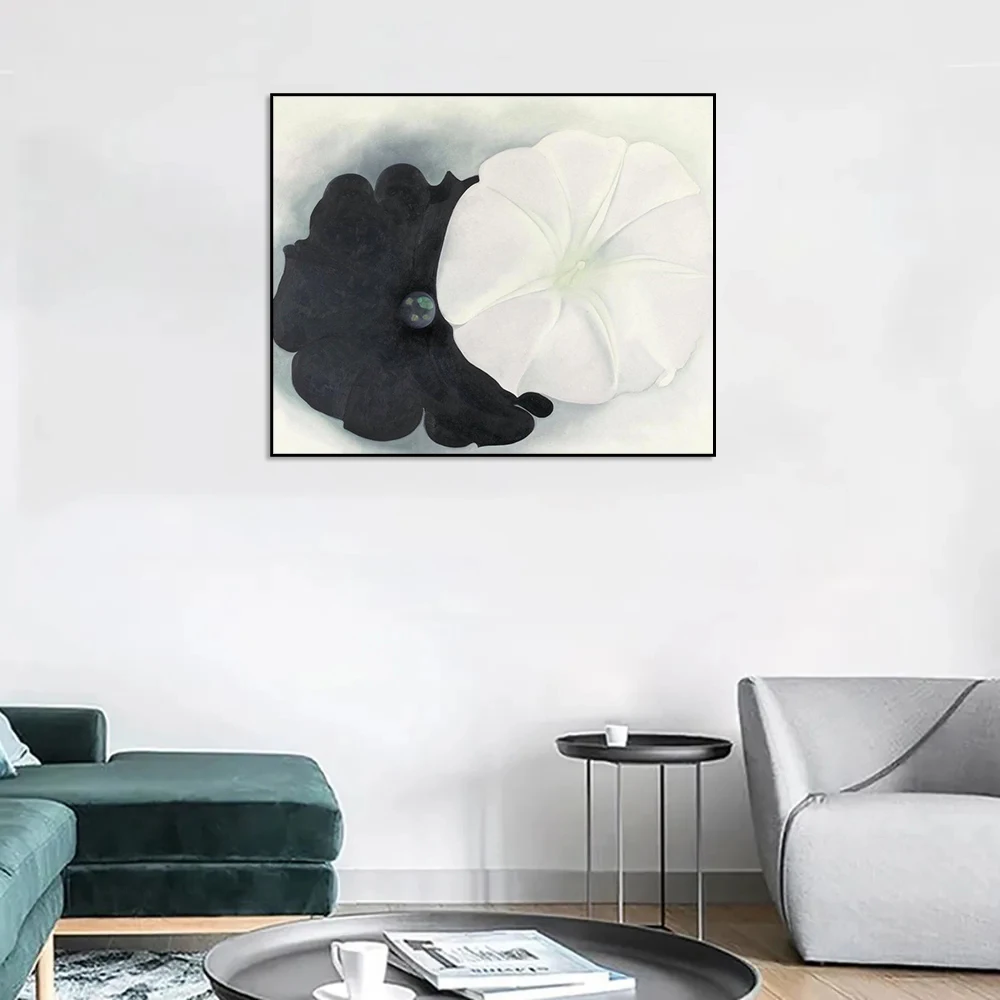 Джорджия о'keeffe черная Petunia и белая утренняя слава фотография на холсте