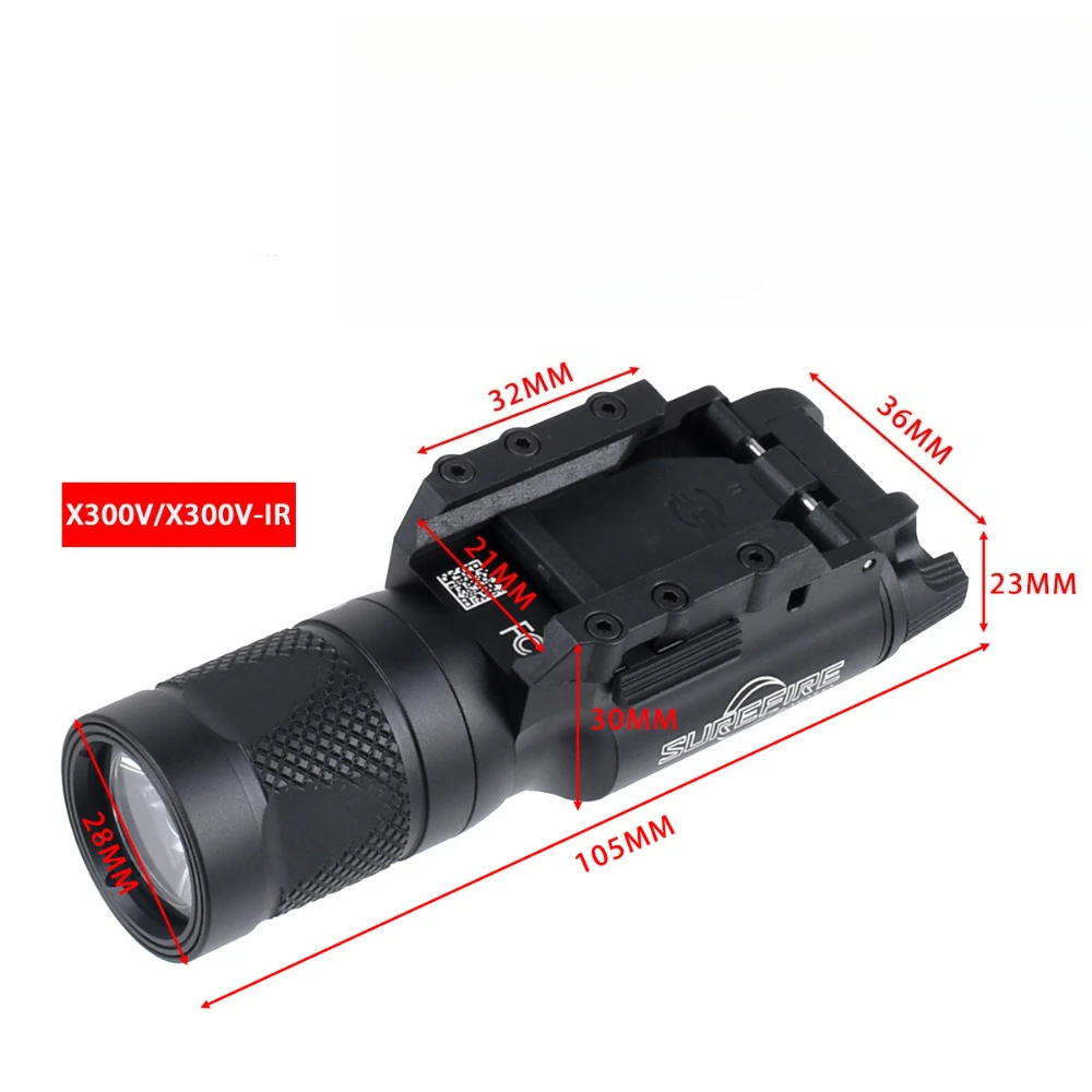 Фото Тактический светодиодный фонарь X300V X300V-IR для крепления под оружие, с функцией стробоскопа, яркий свет, для охоты, стрельбы, EDC, портативный, для экстренных ситуаций, ночного использования №4