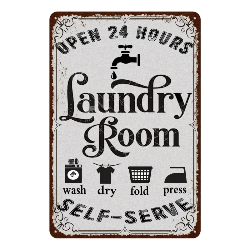 Винтажные стирные знаки TREEPERI 1 шт. ретро-дома стирка и отеля металлические для