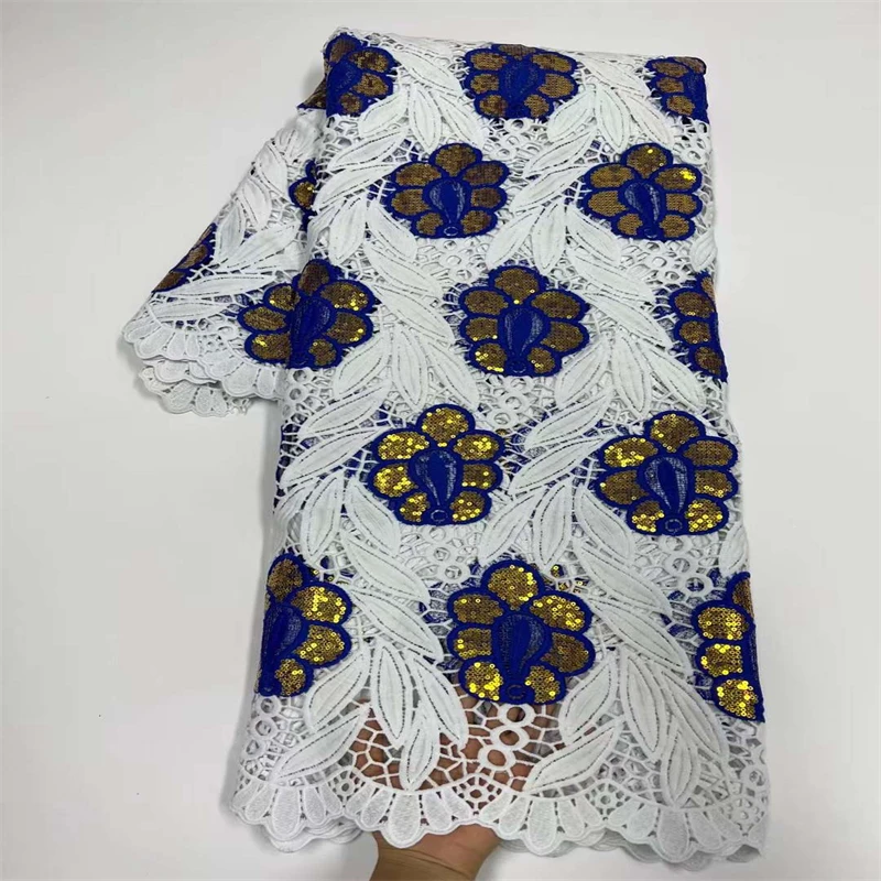 

Latest African Guipure Lace Fabric Green 2022 High Quality 5 Yards French Cord Lace Nigerian Chemical Lace Fabric for Dress Sew