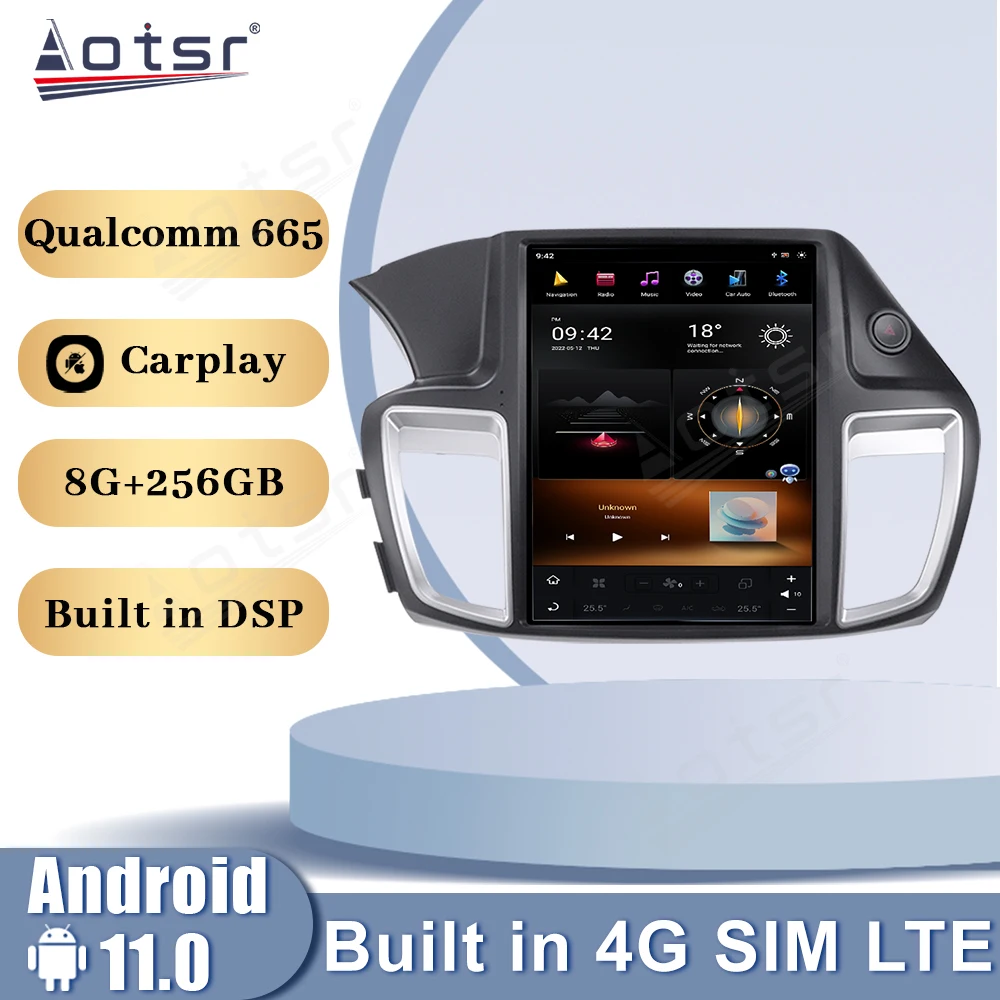 

Tesla Car Radio For Honda Accord 9 2012 2013 2014 2015 2016 2017 Android 11 GPS Navigation Multimedia Player Stereo Head Unit