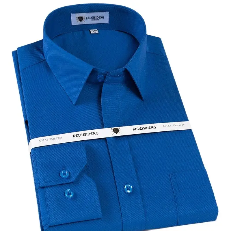 

Cotton Men's Dress Shirt Long Sleeved Regular Fit Spread Collar Solid Twill Business Mens Shirt High Quality Man Clothes