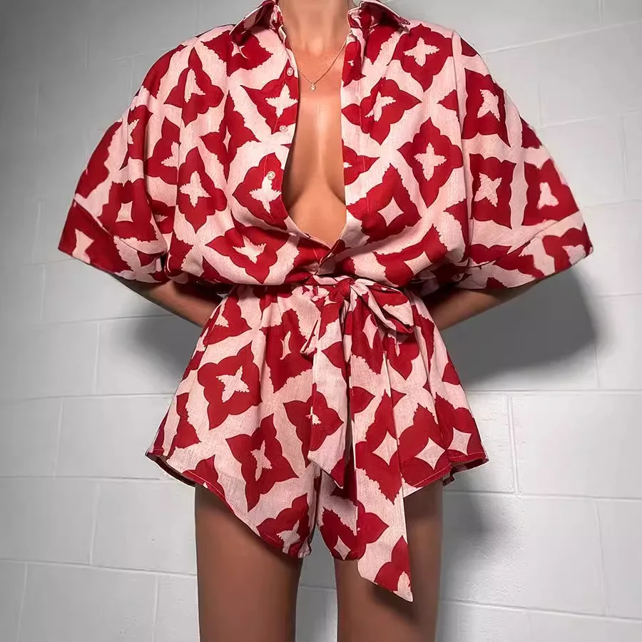 Новинка 2024 осенний женский свободный повседневный комбинезон с принтом на