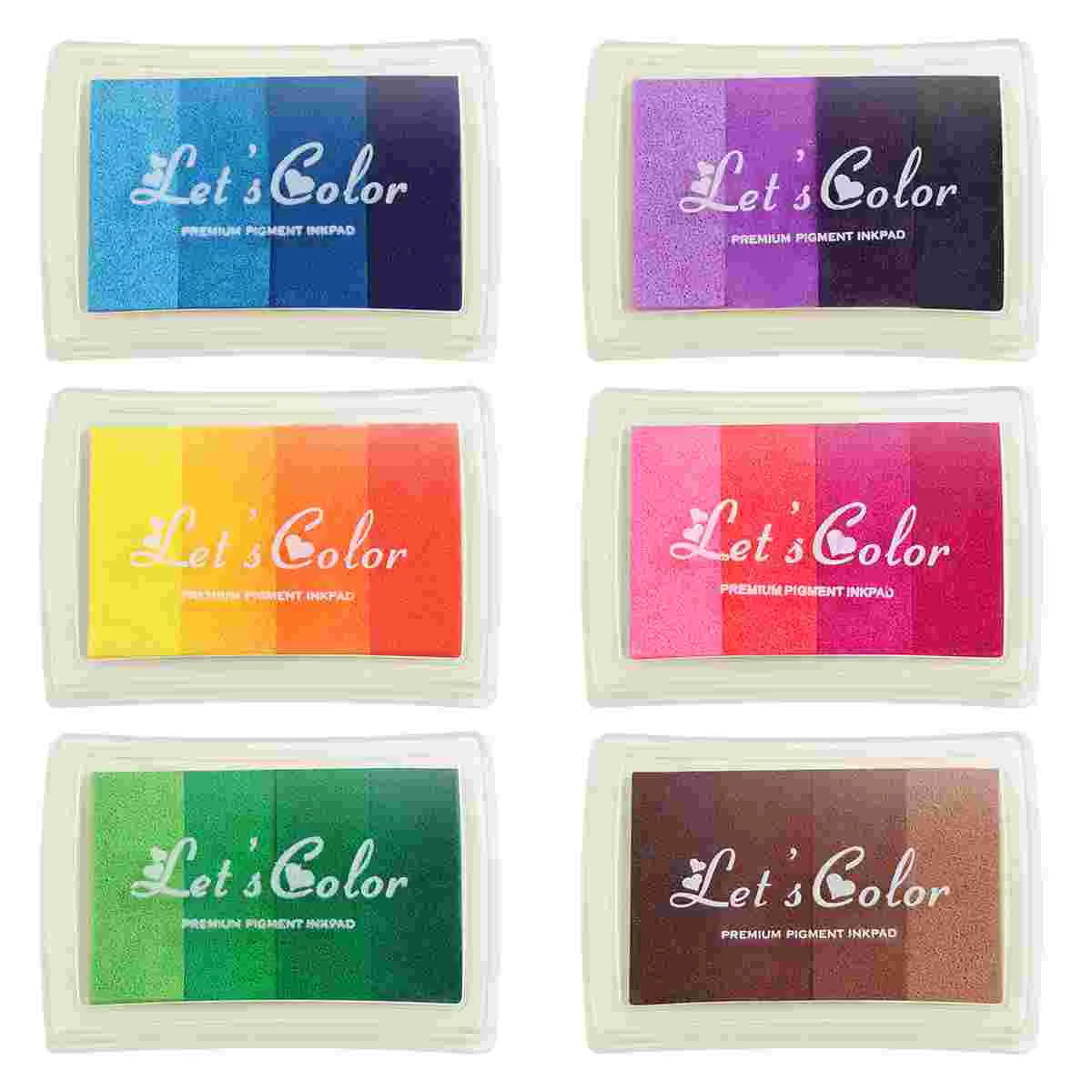 

ROSENICE 6PCS Ink Pad Creative Unique Premium DIY Craft Stamp Pad for Girls Kids