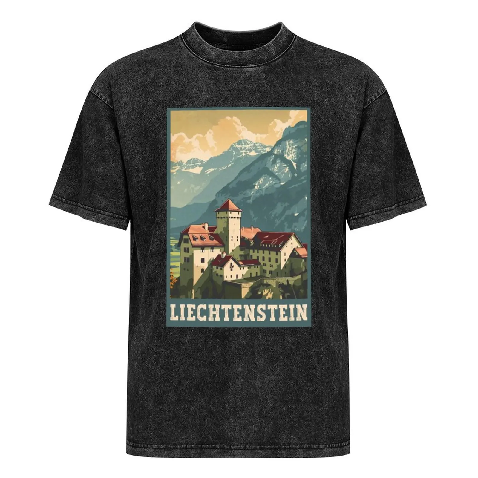Футболка Liechtenstein Vaduz Castle Travel Art мужская футболка с короткими рукавами и простой