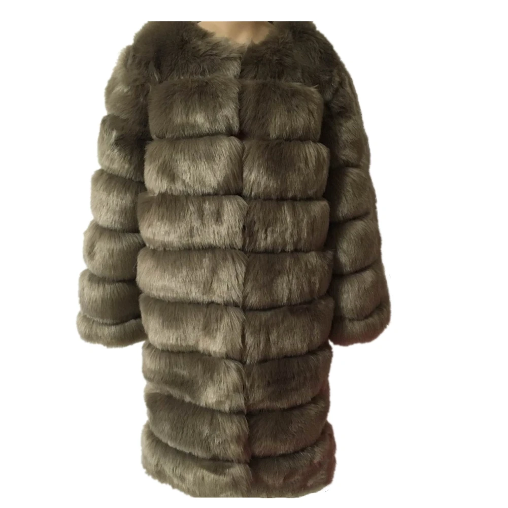 Women 90CM Luxury Super Long Faux Fur Coat Jacket Women Thick Winter Coat Outwear Fluffy Furs Jacket Coat Warm Parka Overcoat