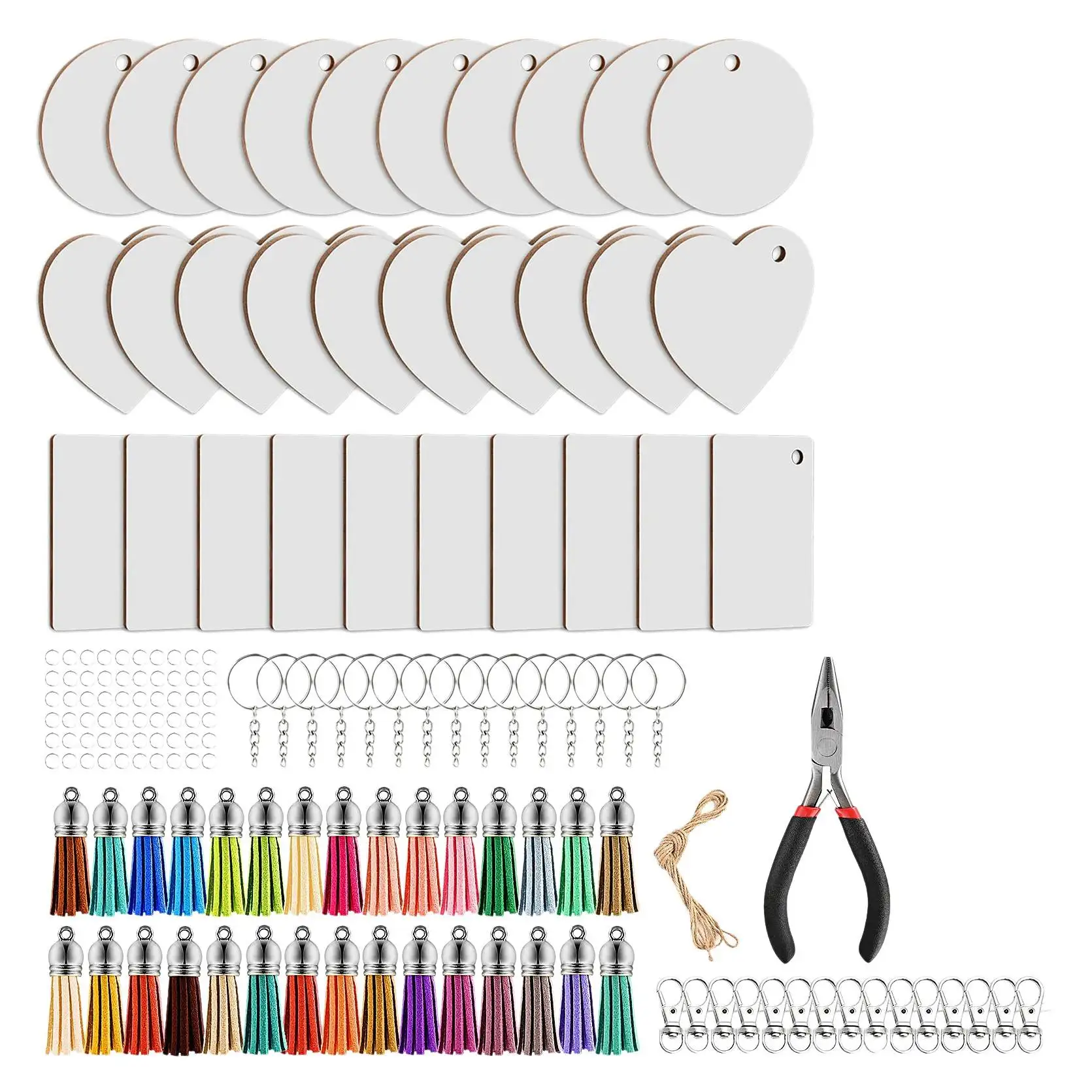 

152 шт., двухсторонний пустой брелок для ключей с принтом