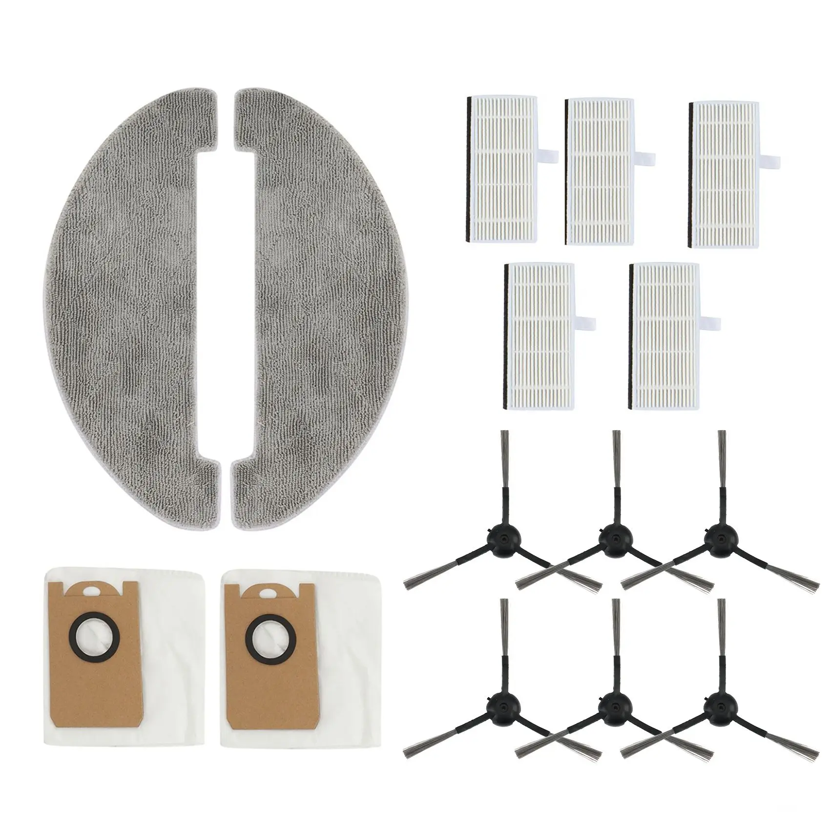 

15 PCS Dust Bags Mops Side Brushes Sets for Xiaomi Viomi S9 Robot Vacuum Cleaner Spare Parts
