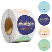 50 500pcs round bronzed thank you sticker business gift packaging scrapbooking stationery for small commodities seal decoration