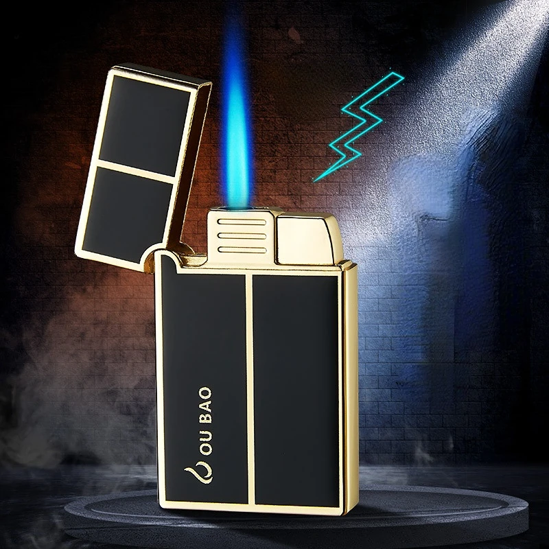 High-Grade Metal Langsheng Direct Punch Gas Lighters Cigarette Set Gift, Economical and High-Quality Lighter