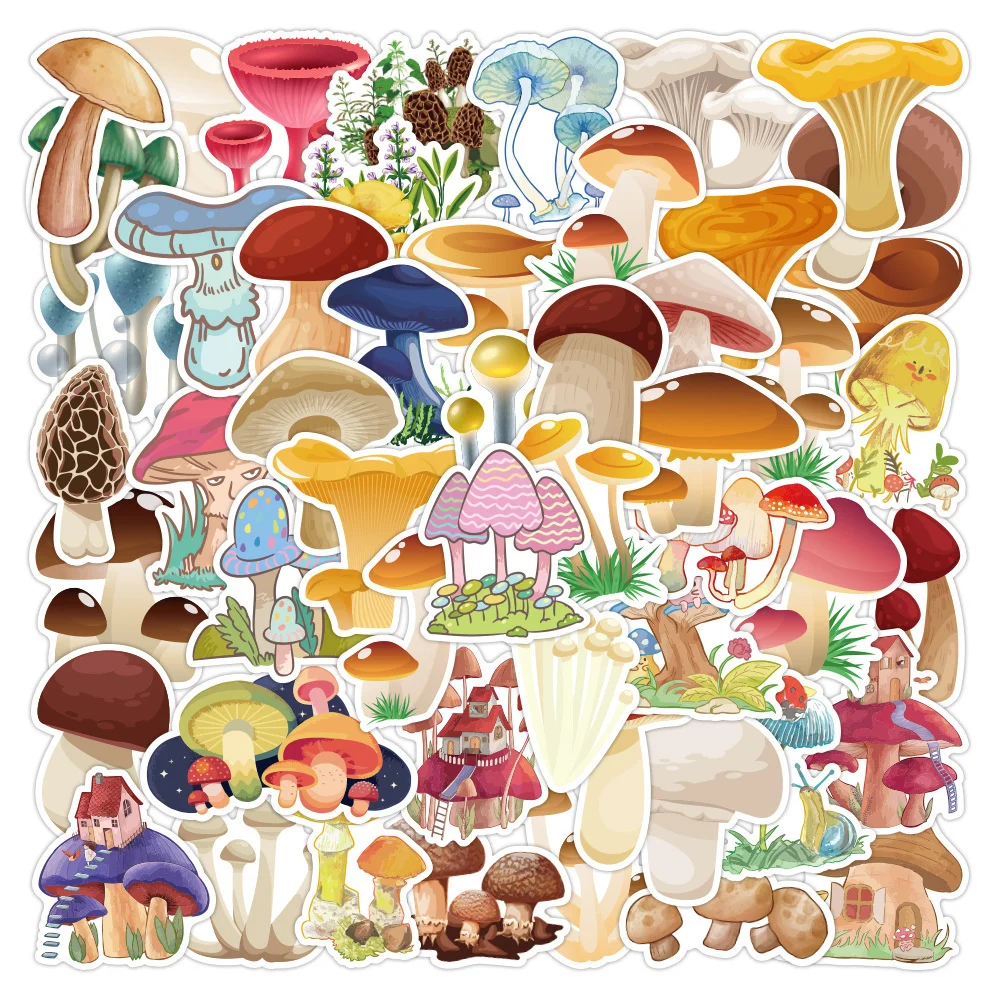 

10/30/50PCS New Retro Mushroom Personality Graffiti Stickers Car Luggage Water Cup Refrigerator Waterproof Stickers Wholesale