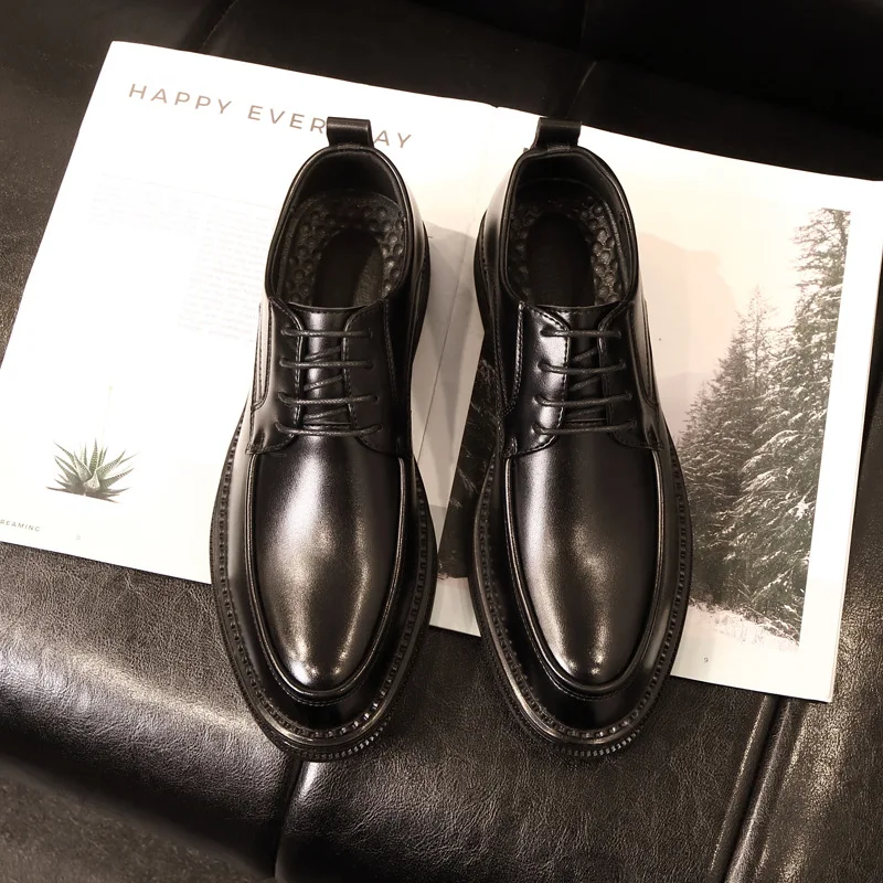 

Business Casual Fashion Leather Shoes Casual New Men's Shoes Lace Up Wedding Shoes Men's Comfortable Dress Fashion Shoes