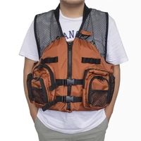 multi pocket summer outdoor mesh breathable fishing vest adult drifting swimming life jacket portable sea fishing buoyancy vest